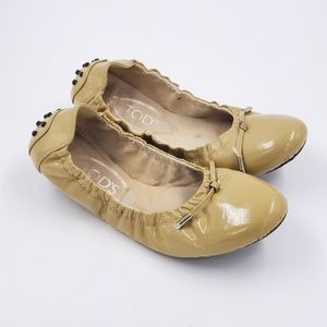 TOD'S Patent Ballerina Flat Shoes